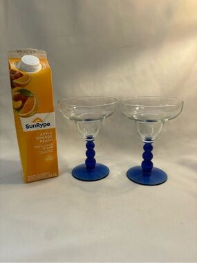2- Blue Mediterranean margarita Glasses